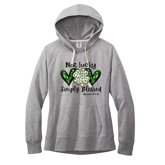 Not Lucky Simply Blessed Christian St Patricks Day Irish Women's Fleece Hoodie