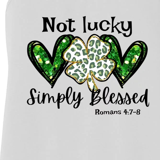 Not Lucky Simply Blessed Christian St Patricks Day Irish Women's Racerback Tank