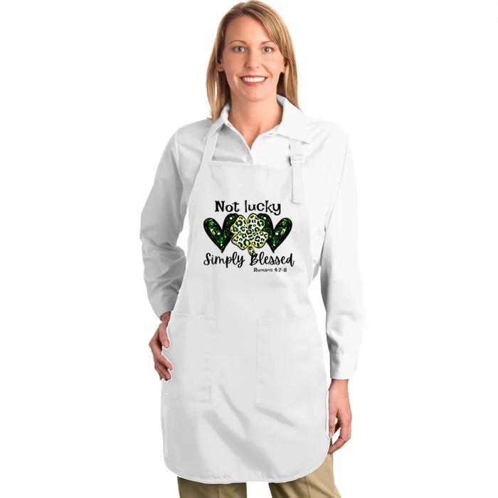 Not Lucky Simply Blessed Christian St Patricks Day Irish Full-Length Apron With Pocket