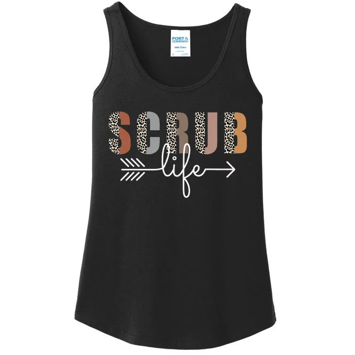 Nurse Leopard Scrub Life Nursing Tees Nurse Week Ladies Essential Tank