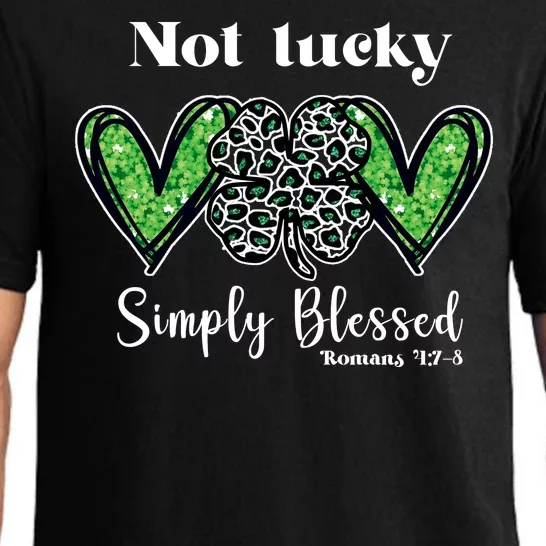 Not Lucky Simply Blessed Clover Pajama Set