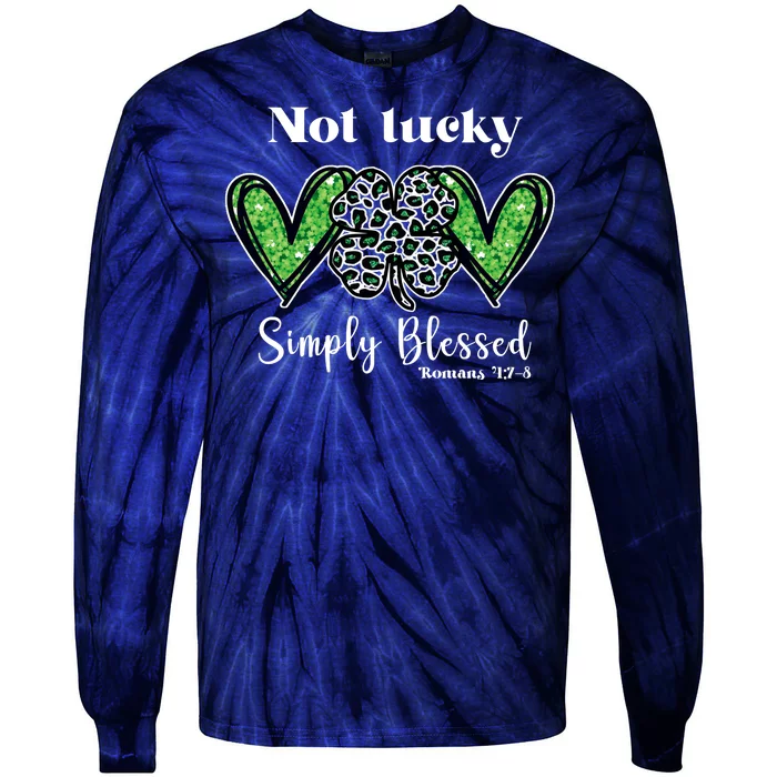 Not Lucky Simply Blessed Clover Tie-Dye Long Sleeve Shirt