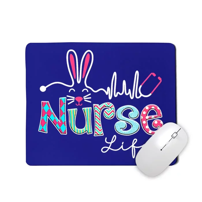 Nurse Life Stethoscope Nursing Cute Easter Bunny Easter Day Gift Mousepad