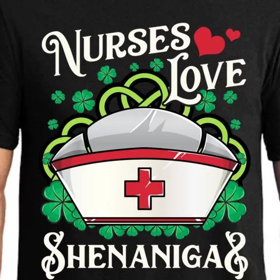 Nurses Love Shenanigans St Patricks Day Irish Nurse Emt Cool Gift Pajama Set