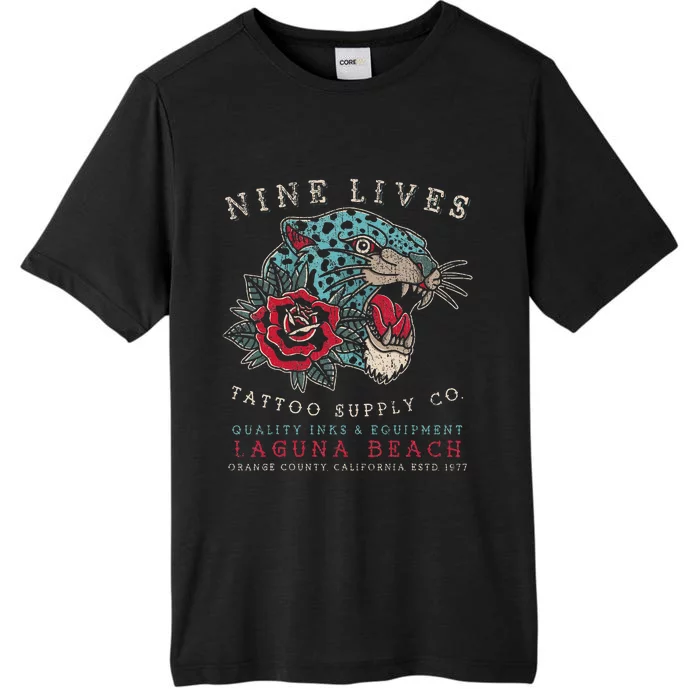 Nine Lives Tattoo Supply Co Old School Panther Laguna Beach ChromaSoft Performance T-Shirt