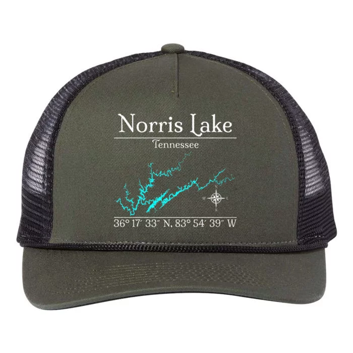 Norris Lake Tennessee Retro Rope Trucker Hat Cap