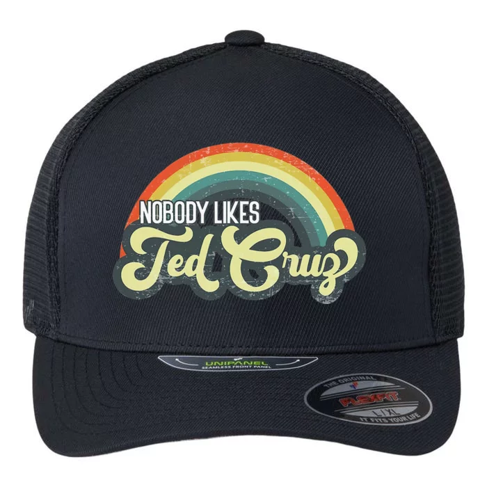 Nobody Likes Ted Cruz Rainbow Vintage Flexfit Unipanel Trucker Cap