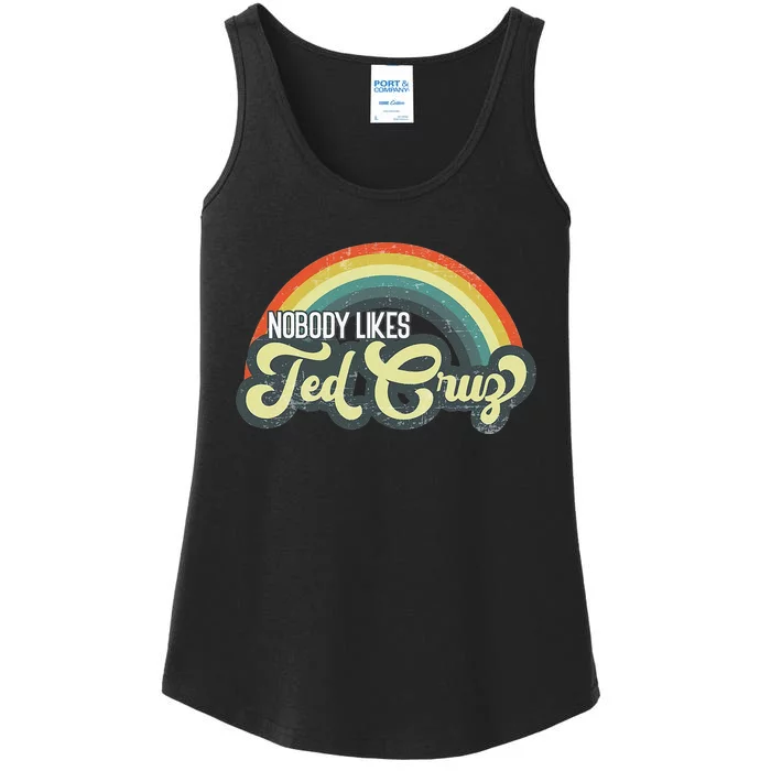 Nobody Likes Ted Cruz Rainbow Vintage Ladies Essential Tank