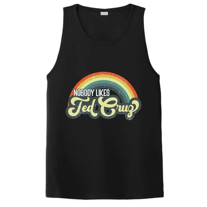 Nobody Likes Ted Cruz Rainbow Vintage Performance Tank