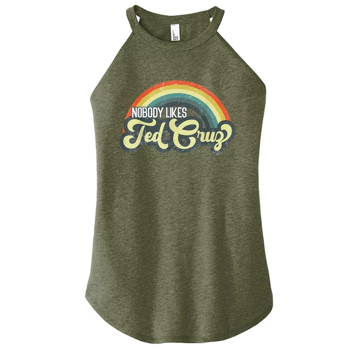 Nobody Likes Ted Cruz Rainbow Vintage Women’s Perfect Tri Rocker Tank