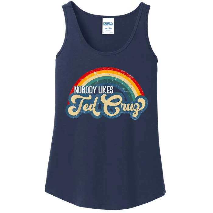 Nobody Likes Ted Cruz Rainbow Vintage Ladies Essential Tank