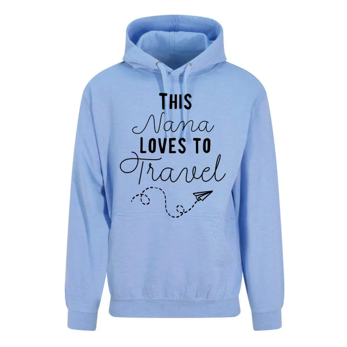 Nana Loves Travel Quote Cute Grandma Trip Vacation Cool Gift Unisex Surf Hoodie