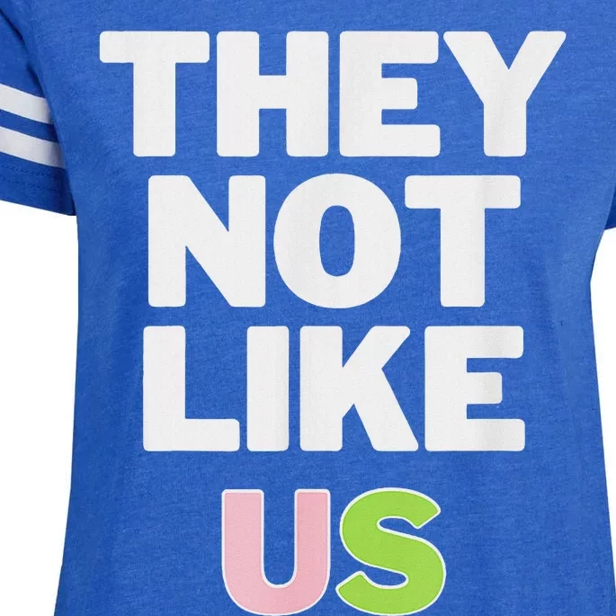 Not Like Us P.I.N.K And Green Enza Ladies Jersey Football T-Shirt