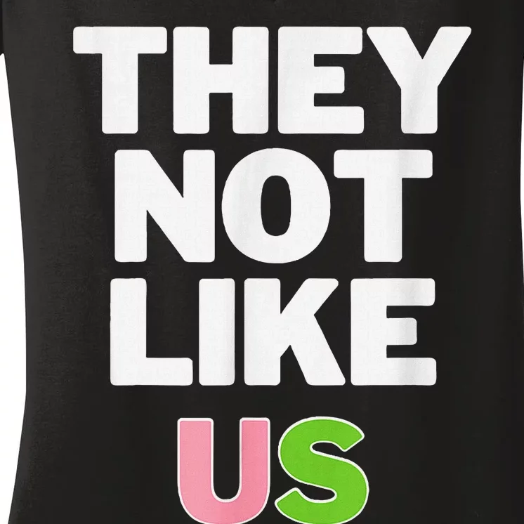 Not Like Us And Green Women's V-Neck T-Shirt