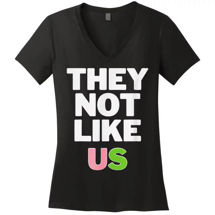 Not Like Us And Green Women's V-Neck T-Shirt