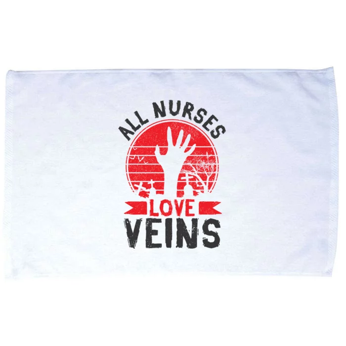 Nurses Love Veins Funny Zombie Vampire Halloween Nurse Meaningful Gift Microfiber Hand Towel