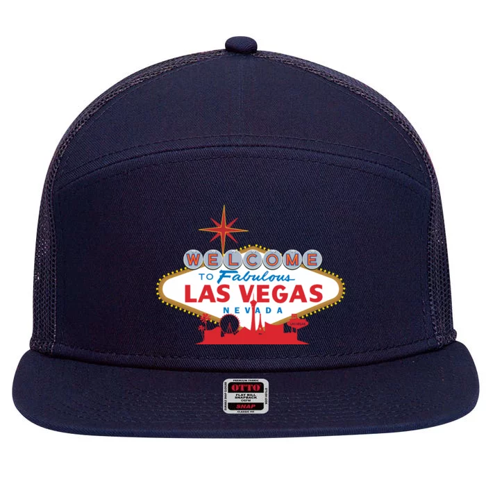 New Las Vegas Unisex Design For Las Vegas Fans 7 Panel Mesh Trucker Snapback Hat