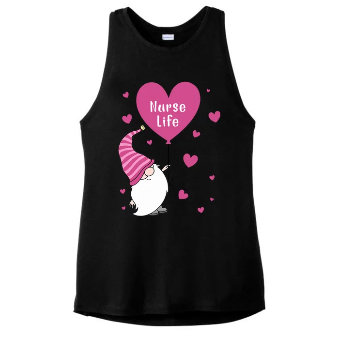 Nurse Life Valentine Gnome Nurse Gift Valentines Day Gift Ladies Tri-Blend Wicking Tank