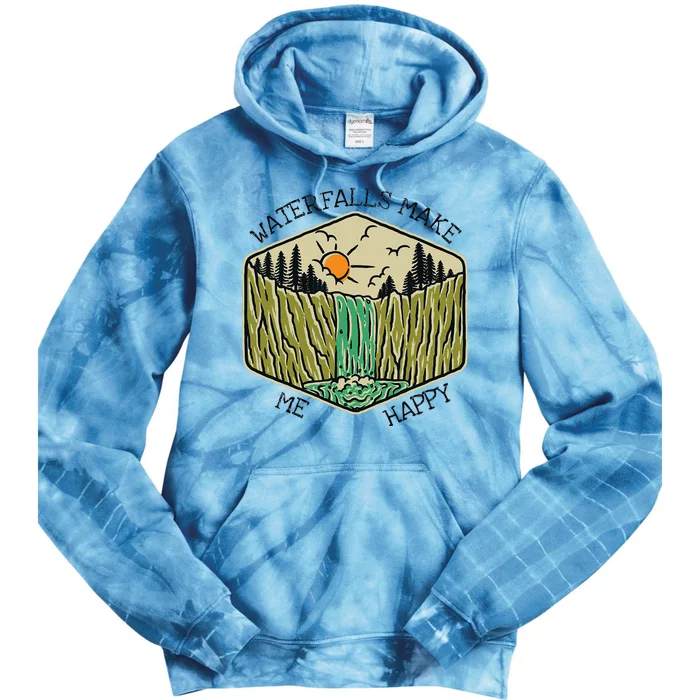 Nature Lover Waterfall Lovers Waterfall Happy Love Hiking Tie Dye Hoodie