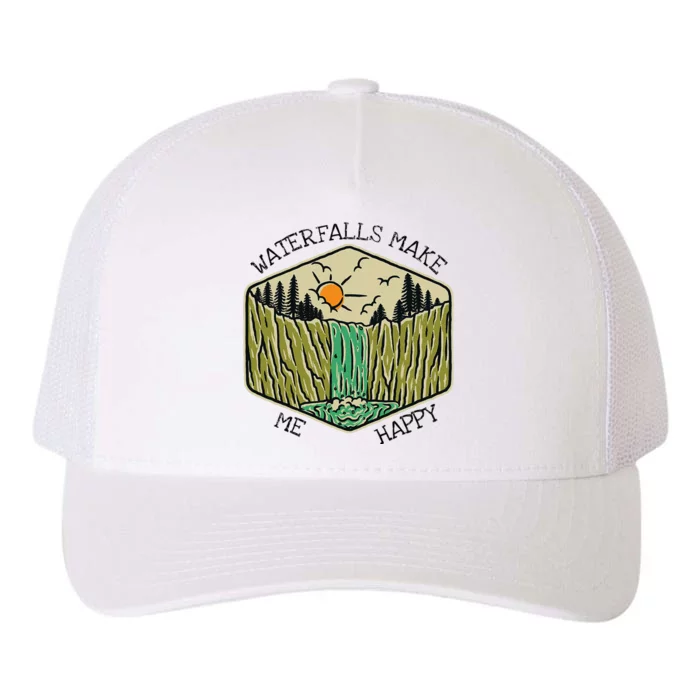 Nature Lover Waterfall Lovers Waterfall Happy Love Hiking Yupoong Adult 5-Panel Trucker Hat