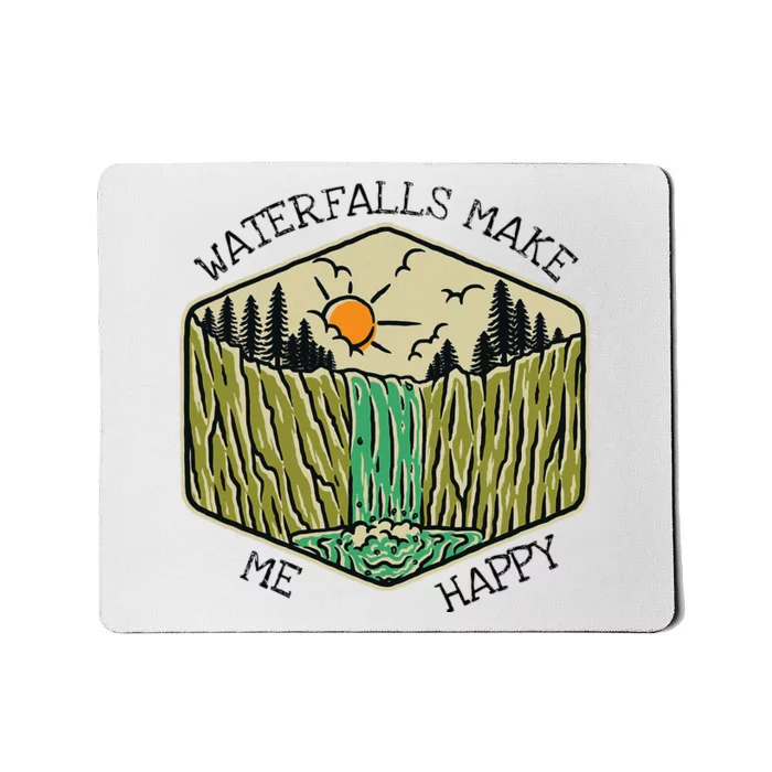 Nature Lover Waterfall Lovers Waterfall Happy Love Hiking Mousepad