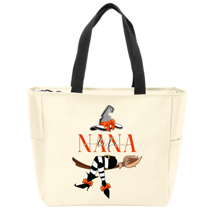 Nana Life Witch Halloween Grandma Gigi Halloween Costume Zip Tote Bag