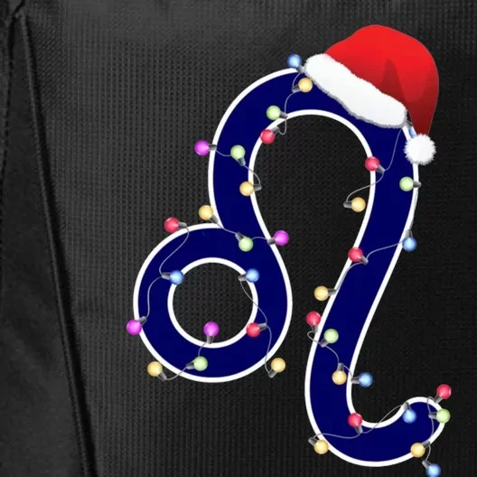 Nice Leo Zodiac Sign In Christmas Lights And SantaS Hat City Backpack