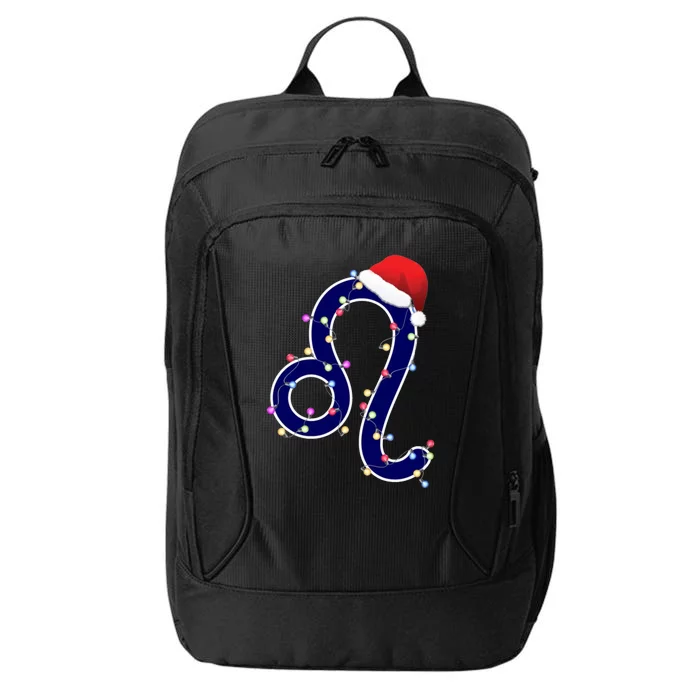 Nice Leo Zodiac Sign In Christmas Lights And SantaS Hat City Backpack