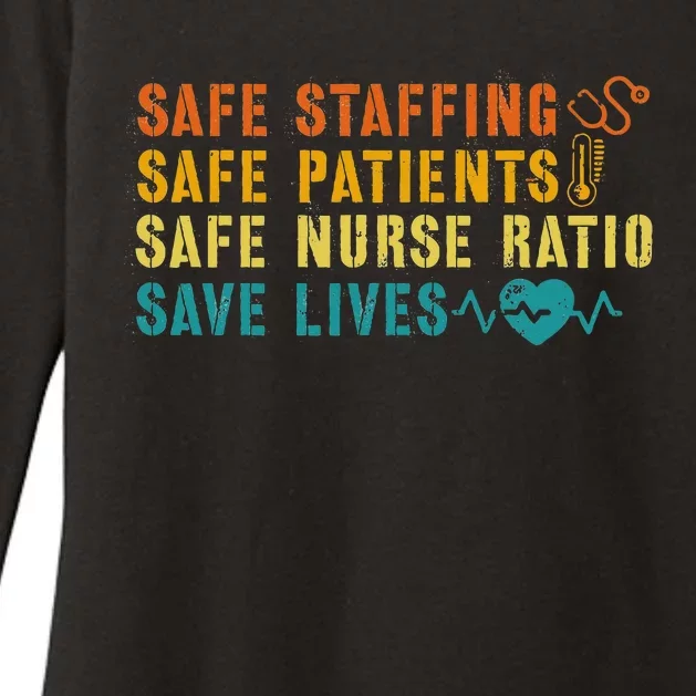 Nurse March 2023 Nurse Support Safe Staffing Save Lives Womens CVC Long Sleeve Shirt