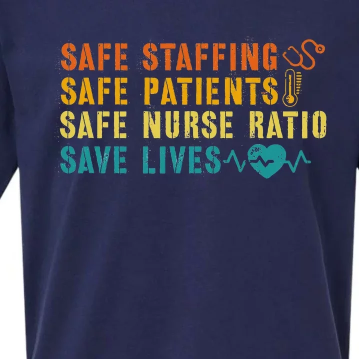 Nurse March 2023 Nurse Support Safe Staffing Save Lives Sueded Cloud Jersey T-Shirt