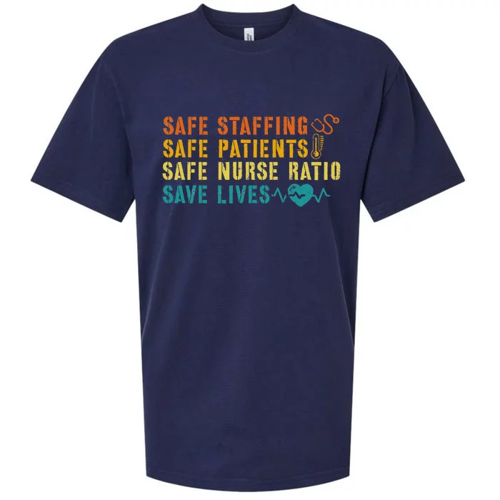 Nurse March 2023 Nurse Support Safe Staffing Save Lives Sueded Cloud Jersey T-Shirt