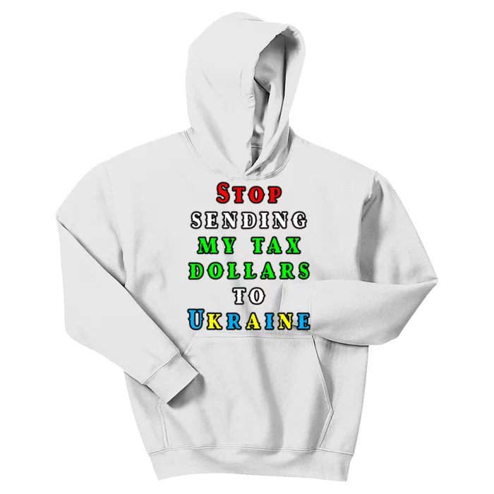 No More American Tax Dollars To Ukraine Biden Trump Desantis Kids Hoodie