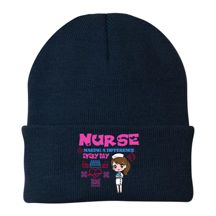 Nurse Making A Difference Every Day Nurse Nursing Gift Knit Cap Winter Beanie