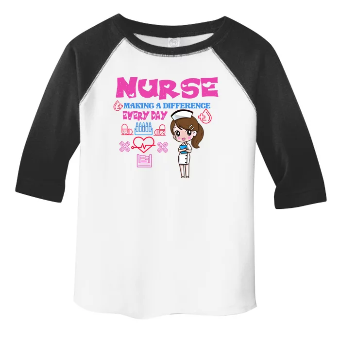 Nurse Making A Difference Every Day Nurse Nursing Gift Toddler Fine Jersey T-Shirt