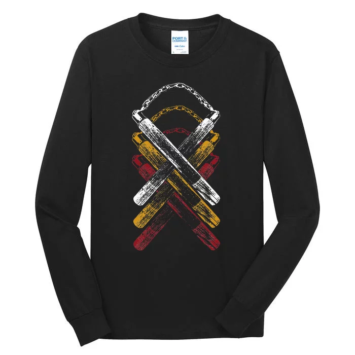 Nunchucks Martial Arts Retro Tall Long Sleeve T-Shirt