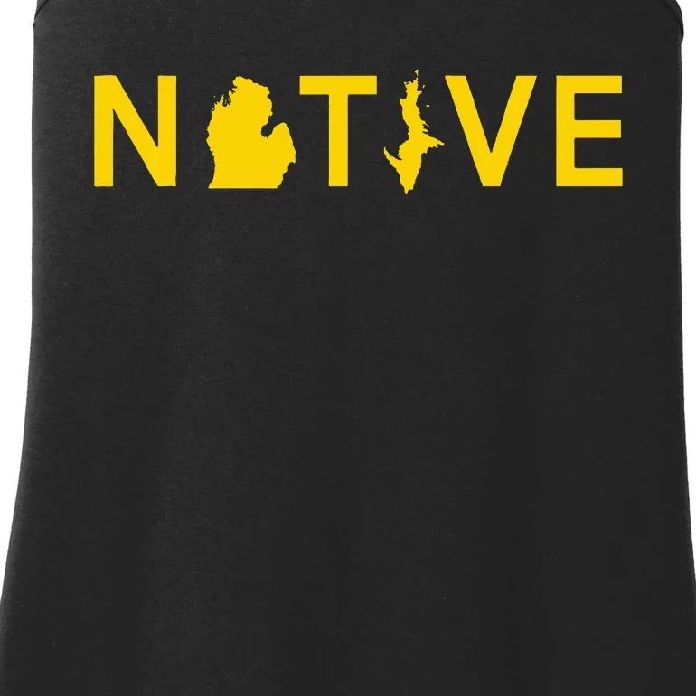 Native Michigander Ann Arbor Blue Yellow Ladies Essential Tank