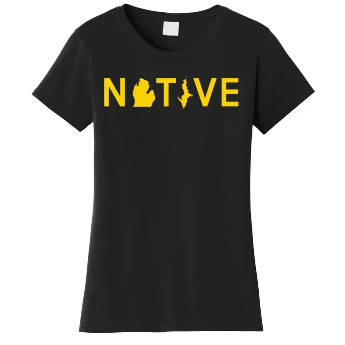 Native Michigander Ann Arbor Blue Yellow Women's T-Shirt