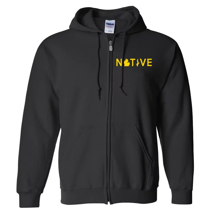 Native Michigander Ann Arbor Blue Yellow Full Zip Hoodie