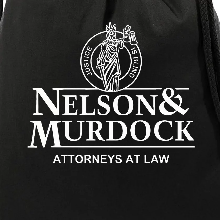 Nelson & Murdock Attorneys At Law Justice Is Blind Drawstring Bag