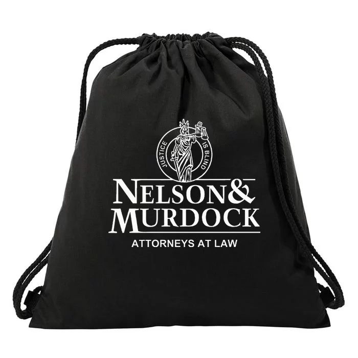 Nelson & Murdock Attorneys At Law Justice Is Blind Drawstring Bag