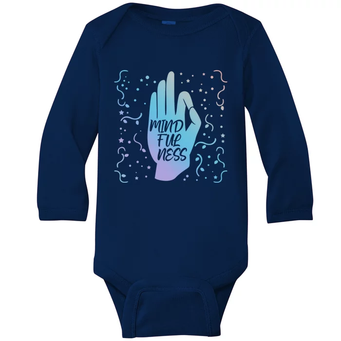 Namaste Mindfulness And Self Awareness Great Gift Baby Long Sleeve Bodysuit