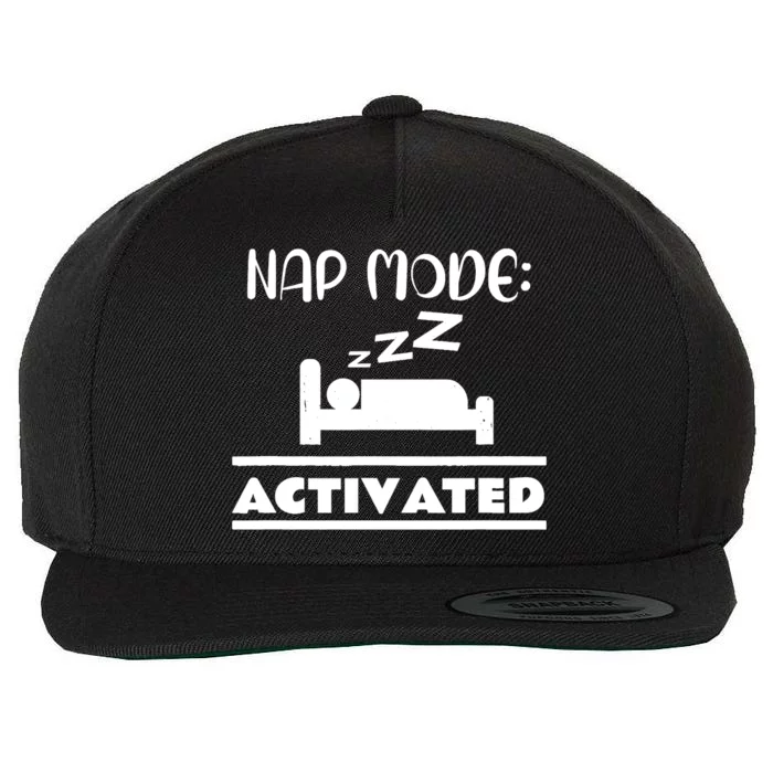 Nap Mode Activated Wool Snapback Cap