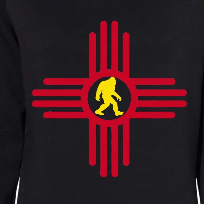 New Mexico Bigfoot State Flag Zia Symbol Bigfoot New Mexico Womens California Wash Sweatshirt