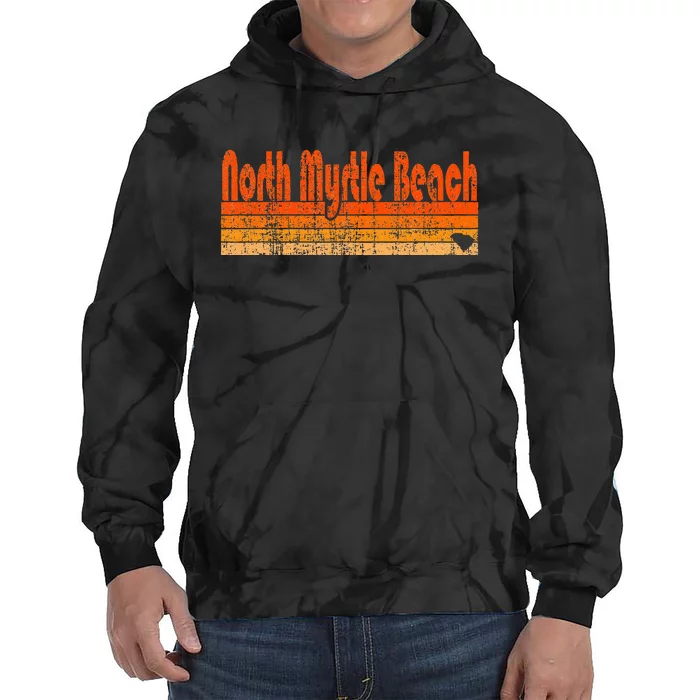 North Myrtle Beach Sc Retro 80s Style Tie Dye Hoodie