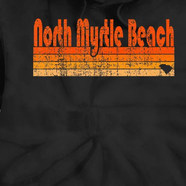 North Myrtle Beach Sc Retro 80s Style Tie Dye Hoodie