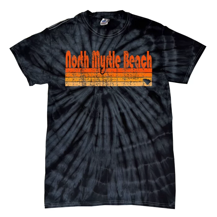 North Myrtle Beach Sc Retro 80s Style Tie-Dye T-Shirt