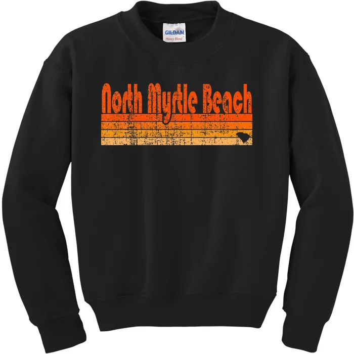 North Myrtle Beach Sc Retro 80s Style Kids Sweatshirt