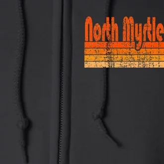 North Myrtle Beach Sc Retro 80s Style Full Zip Hoodie