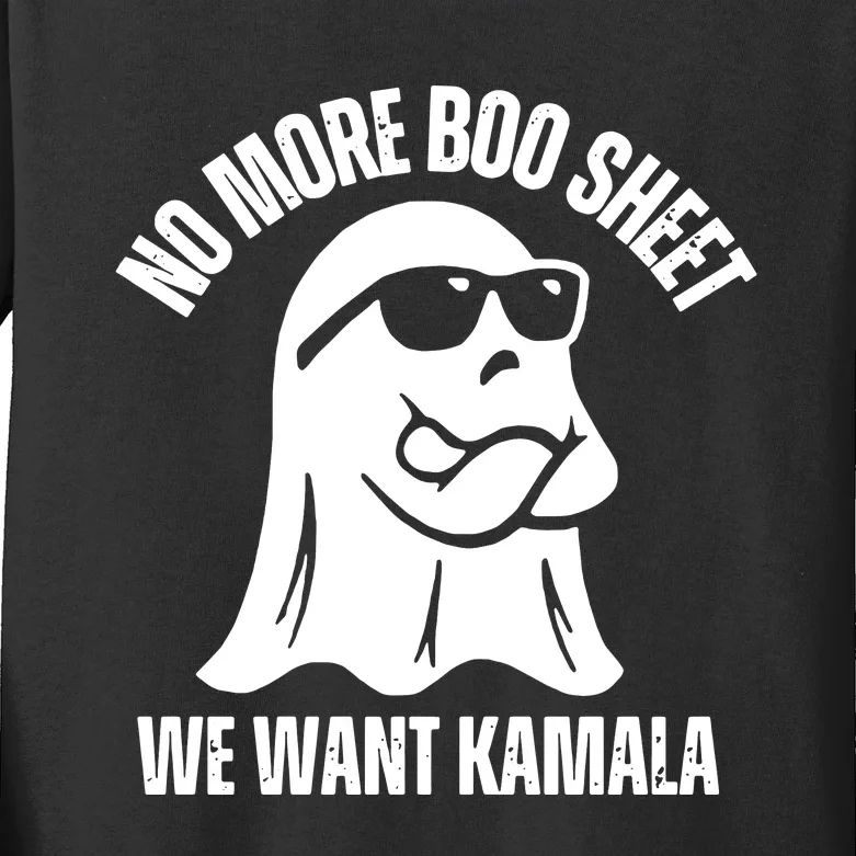 No More Boo Sheet Kamala Harris Harris Walz Kids Long Sleeve Shirt