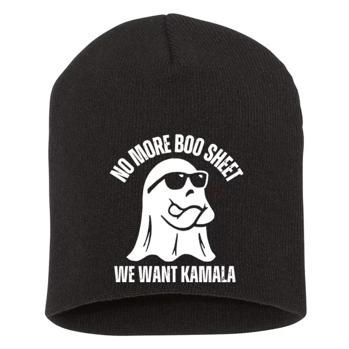 No More Boo Sheet Kamala Harris Harris Walz Short Acrylic Beanie